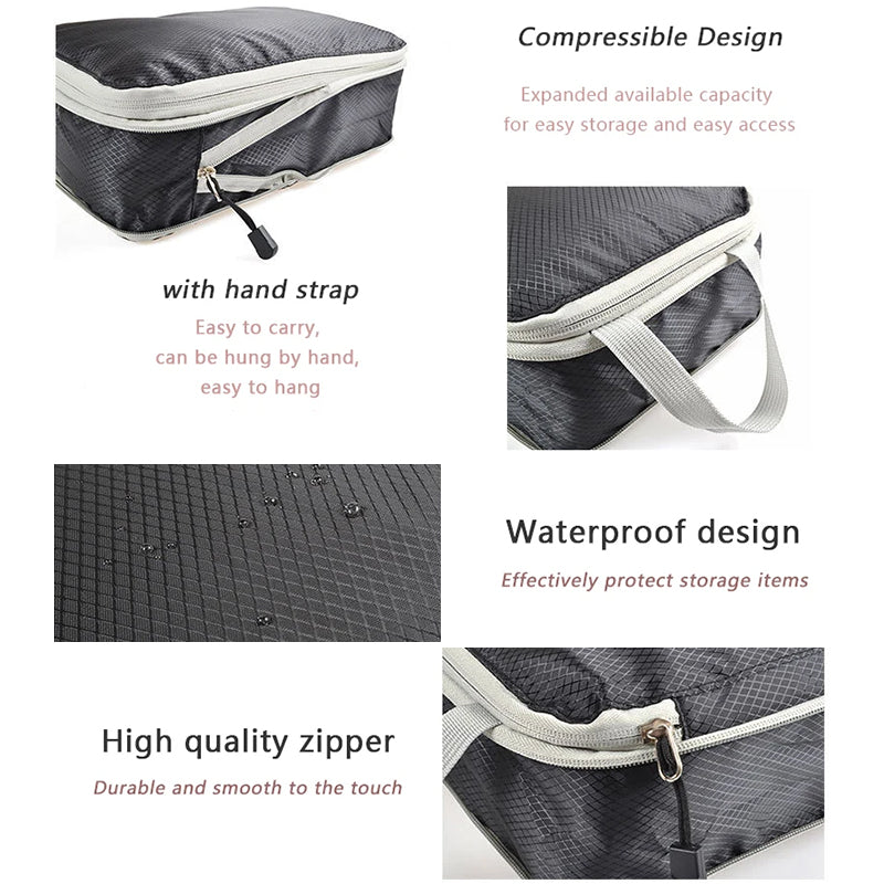 Compression Packing Cubes Set — 3-Piece Ultralight Travel Organizers
