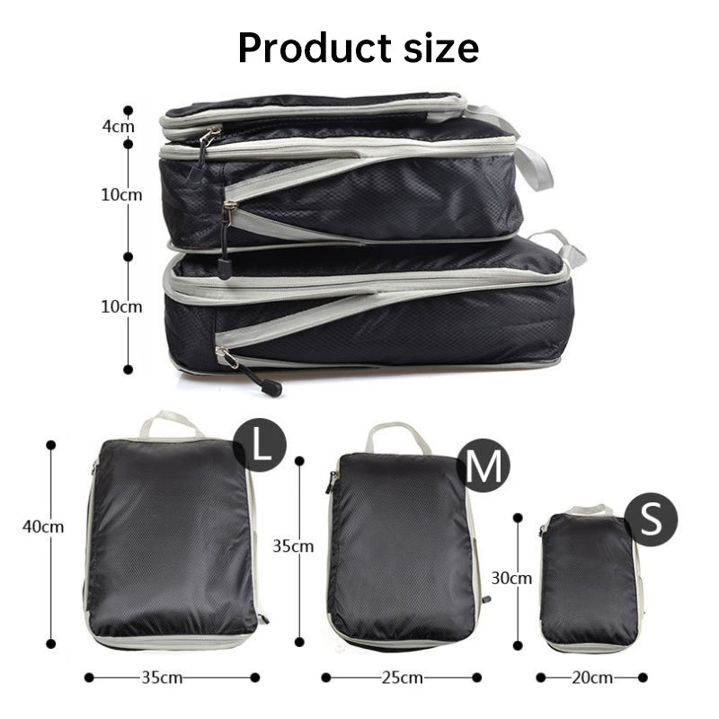 Compression Packing Cubes Set — 3-Piece Ultralight Travel Organizers